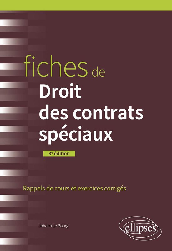 Fiches de Droit des contrats spéciaux - cover