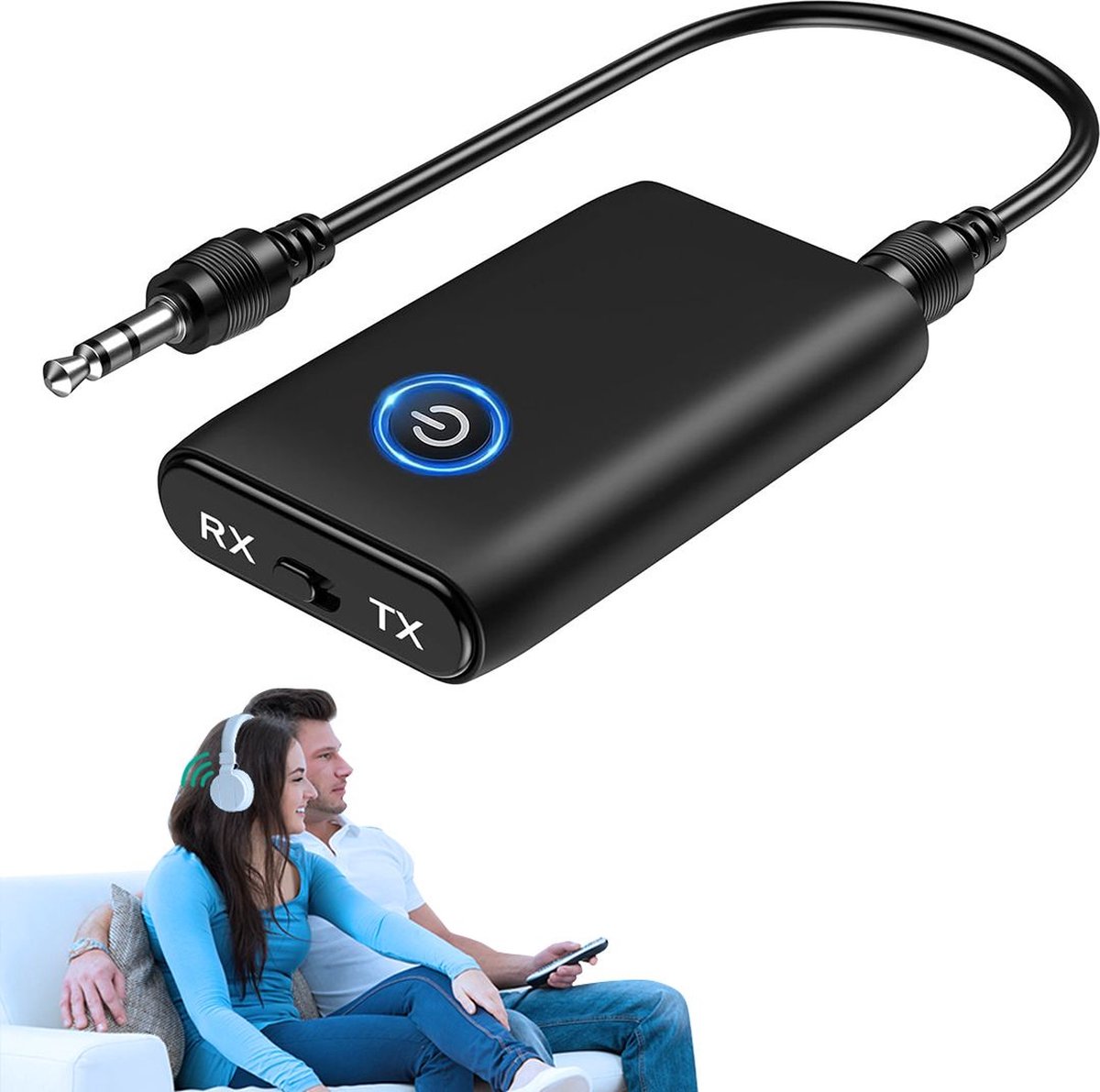 ApexArte® Bluetooth Receiver Aux - Ontvanger - Carkit - Zwart