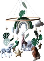 Bebyto® Boxmobiel Safari - Babymobiel - Handgemaakt - Vilt - Kraamcadeau - Babyshower - Wiegmobiel