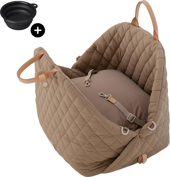 Autostoel - Curly Teddy beige – Dog Boutique Amsterdam