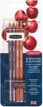 Derwent Blender & Burnisher Potlodenset - Inclusief Gum en Puntenslijper - Professionele Kwaliteit - Set van 4