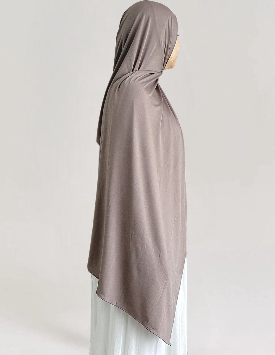 By Dihane - Hoofddoek - Premium Jersey Hoofddoek - Hijab - Moslima - Premium Jersey - Premium Jersey Sjaal - Sjaal- 70x180 cm - Kleur Light Taupe