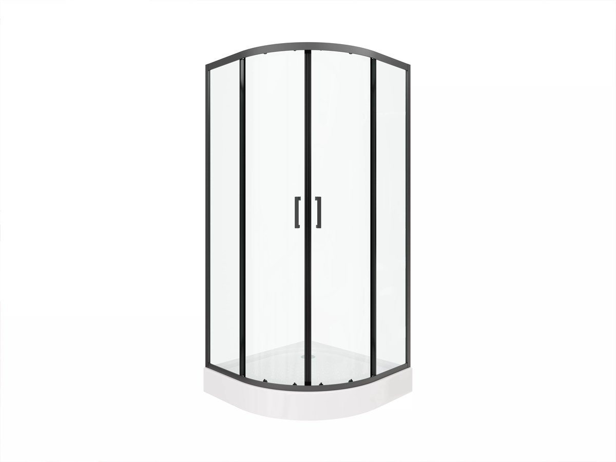 Vente-unique Hoekdouchewand met douchebak SIDOA - L90 x B90 x H192 cm