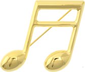 Behave® Broche muziek noot goud kleur 5 cm