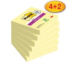 Post-it Super Sticky notes Canary Yellow, 90 vel, ft 76 x 76 mm, 4 + 2 GRATIS