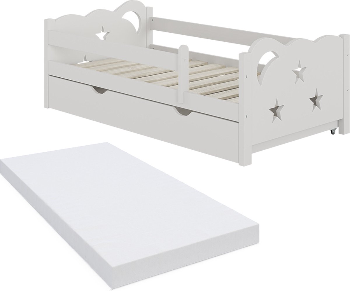Vitalispa Jessica Kinderbed – 70x140 cm met lade en matras Wit