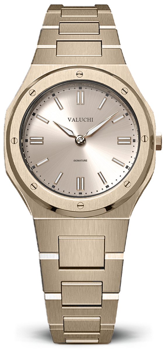 Valuchi Signature - Vrouwen horloge - 31mm - Geelgoud
