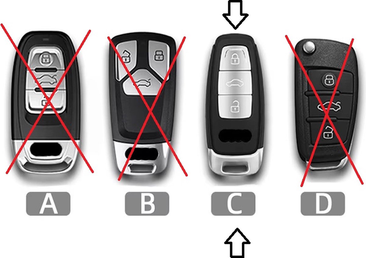 ontto Klap autosleutel hoes cover voor Audi A3 A4 Quattro A5 A6 A8 Q5 Q7 R8 RS4 S4 S5 S8 TT Seat TPU lederen sleutelhoes met sleutelhanger sleutelbescherming etui afstandsbediening 3 toetsen