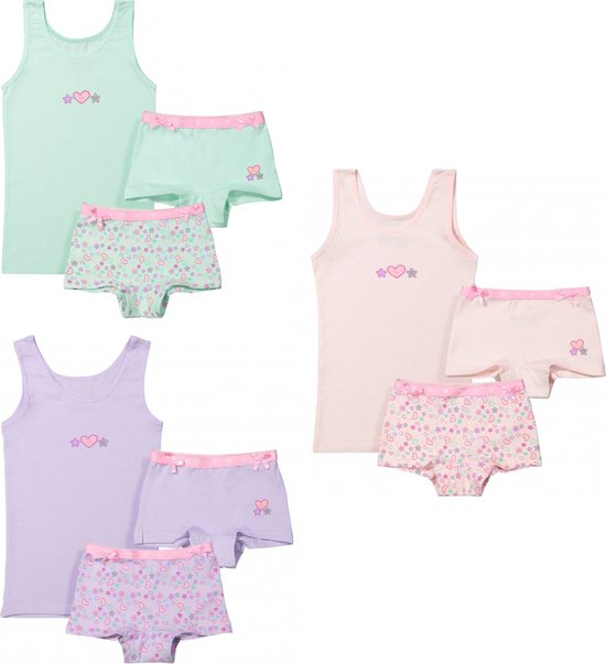 Funderwear - tout-petit/enfant/adolescent - Ensembles de Sous-vêtements - filles - Hartjes - 3 ensembles - taille 116/122