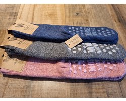 3 Paar - Alpaca Wollen Sokken - Huissokken - Maat 39-42 - Met Anti Slip Noppen - Wintersokken - Cadeau Artikel