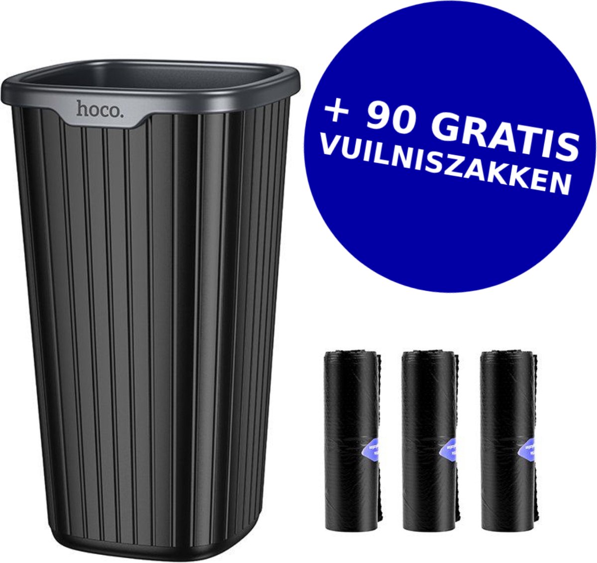 Goedkoopste Hoco Mini Prullenbak voor in de auto - 800ml - inclusief 90 gratis afvalzakken