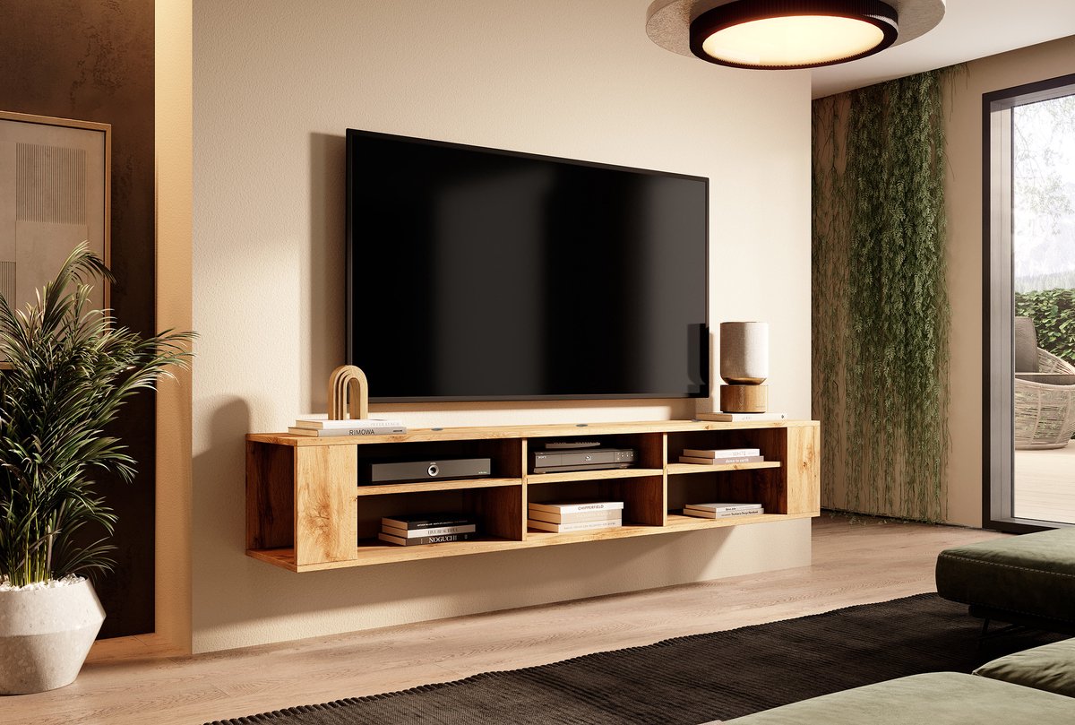 Selsey WALL - TV-meubel - 175 cm - Eiken wotan Bruin