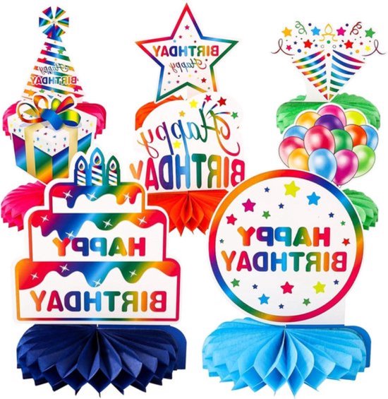 Schillerndes Happy Birthday Banner – Holografisch, Glänzend, 17 Cm Buchstaben, Mit Aufhängefaden