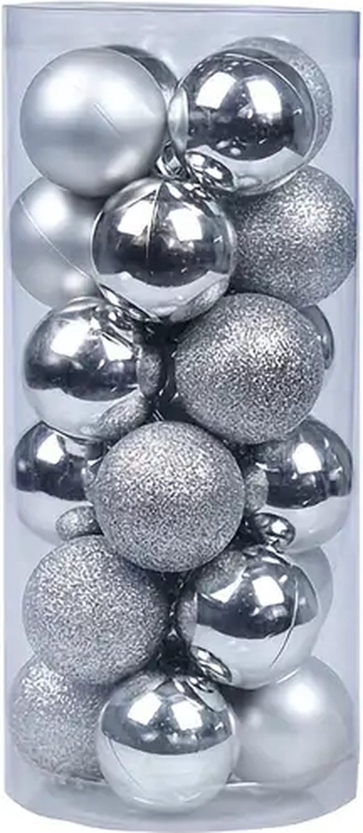 Klassieke stijl kerstbal ornamenten set van 24 stuks in schervenbestendig plastic, ideaal voor feestelijke decoraties.