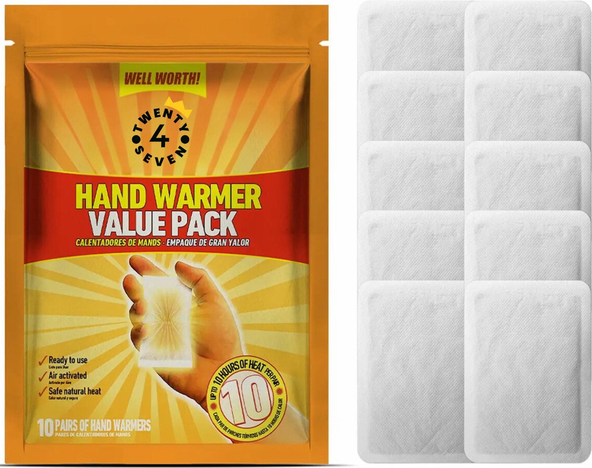 Goedkoopste Twenty4seven® Handwarmers 10 Stuks - Voetwarmers & Handwarmer - Zak Verwarmers - Warmtepads voor Handschoen - 10u Warmte