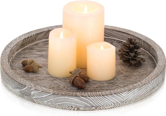 Tafeldecoratie Adventskandelaar kaarsenbak hout L48cm