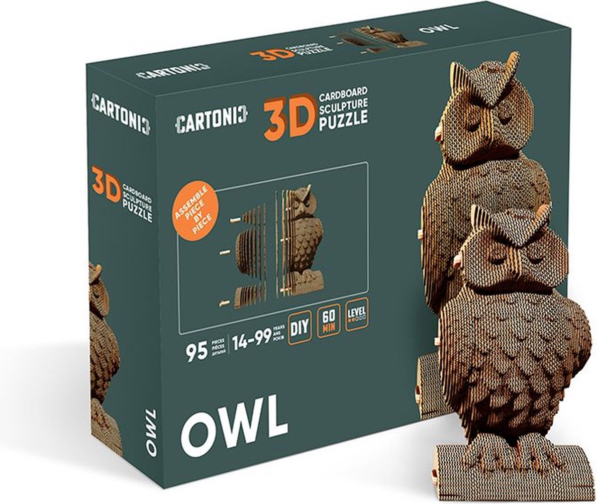 CARTONIC Owl 3D puzzel Speelgoed  DIY Creatief  Karton  Voor kinderen en volwassenen