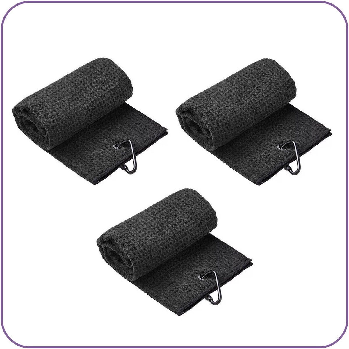 Jobber Sports - 3x golf handdoek - Sneldrogend Microfiber Golfhanddoek