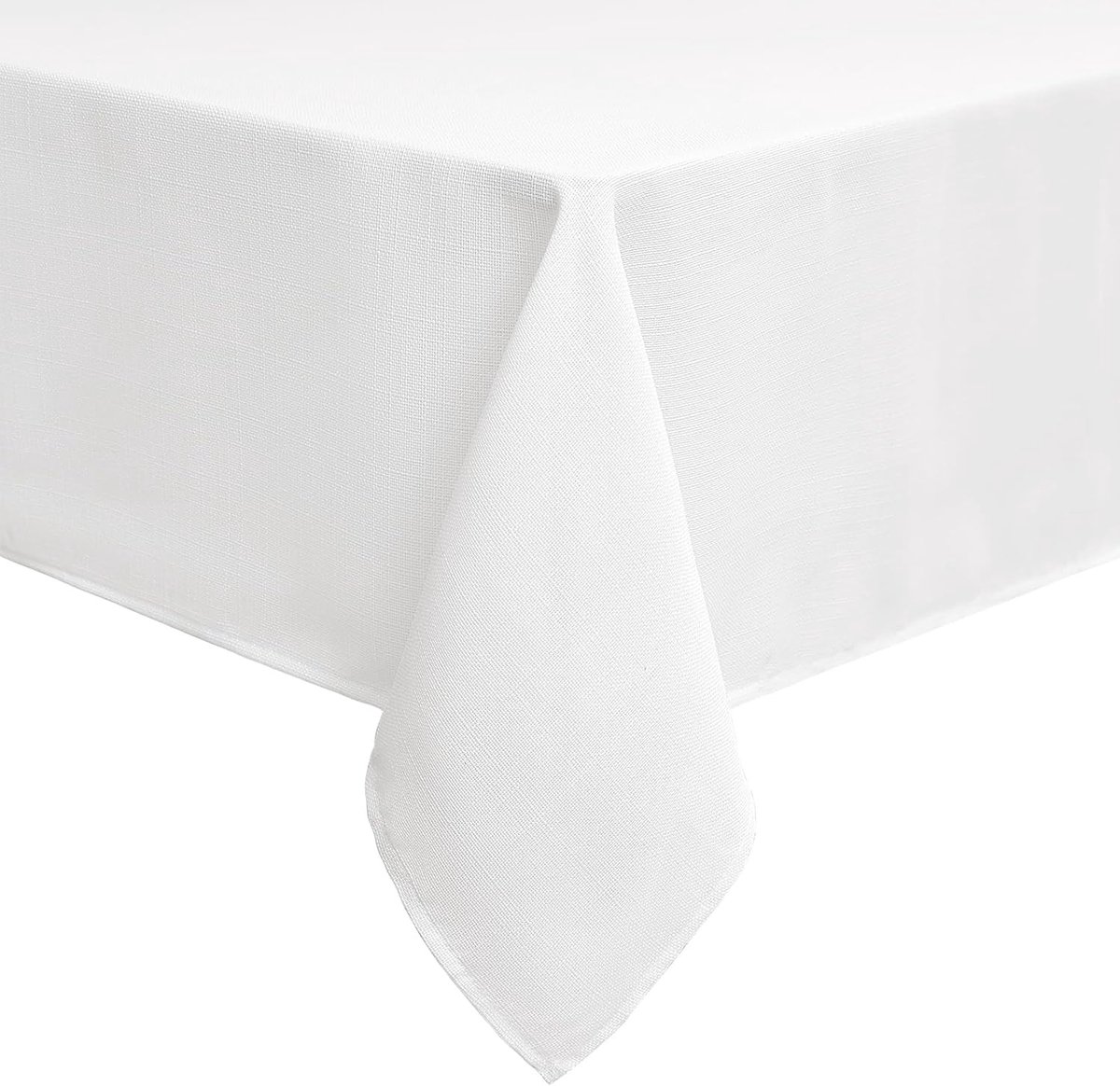 Tafelkleed met linnenlook, afwasbaar, lotuseffect, rechthoekig, 80 x 80 cm, tafelzeil, waterafstotend, tafellinnen, vlekbescherming, wit