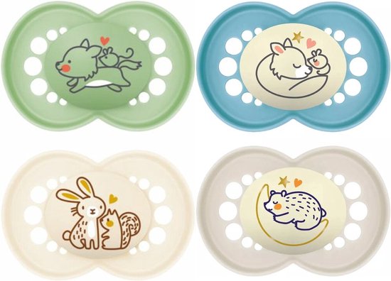 MAM Originele Pure Night Fopspeen 16 Maanden (Set van 2), Duurzame en