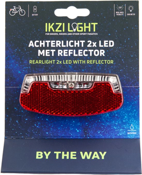 Ikzilight Achterlicht met 2xLED en batterij - Reflector - Standlicht - Zichtbaar tot 1000 meter — afbeelding 2