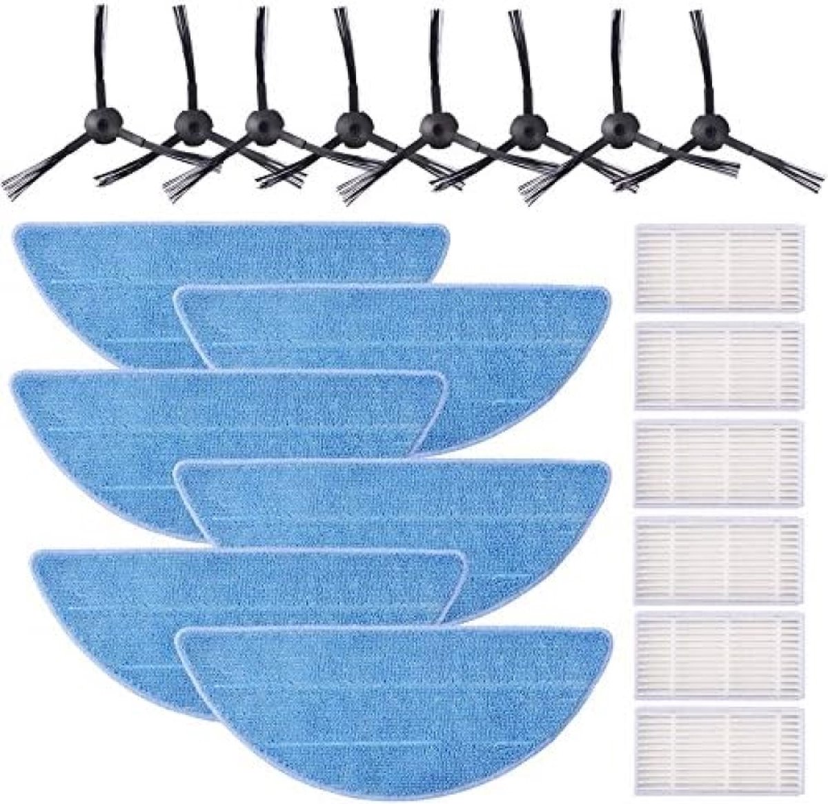 20 stuks reserveonderdelen, accessoires, filters, HEPA-doek, Velcro voor robotstofzuiger