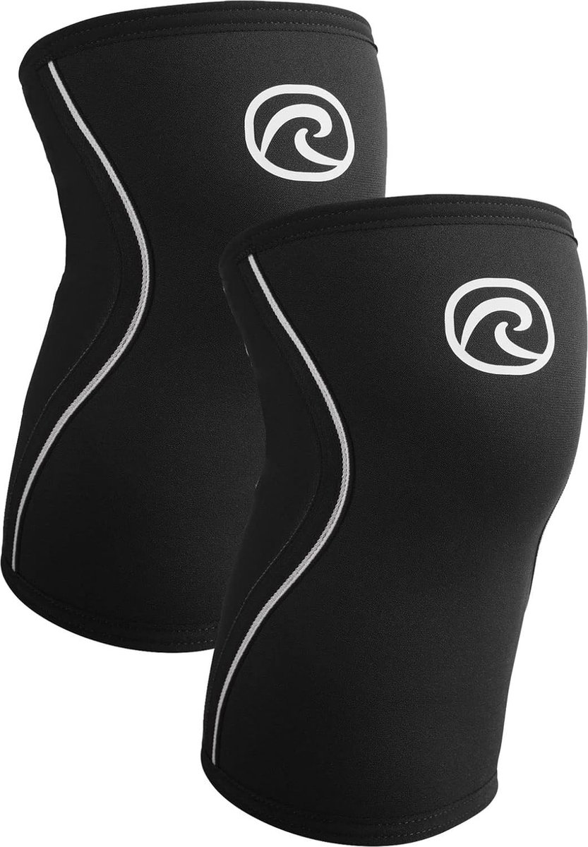 Rehband RX Knee Sleeves - Powerlifting - Crossfit - Fitness - 1 Paar - 7MM Zwart - Maat: L