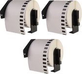 Label Tape Geschikt voor Brother DK-22205 | 62 mm x 30,48 m | Zwart op Wit - 3 stuks - Geschikt voor: QL-500 QL-550 QL-560 QL-570 QL-580N QL-650TD QL-1050N QL-1060N QL-700 QL-710W QL-720NW QL-800 QL-810W QL-820NW TD-2130N QL-600 QL-1100 QL-1110