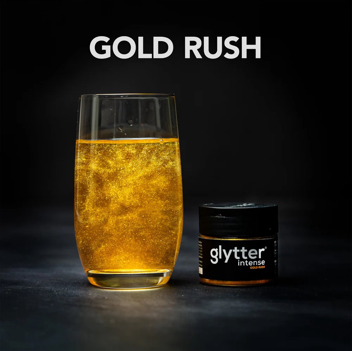 Glytter® - Drinkbare glitter - Extra kleurintensief glytterpoeder met glitters voor drankjes - goud (10g) - 100 drankjes - Gold Rush