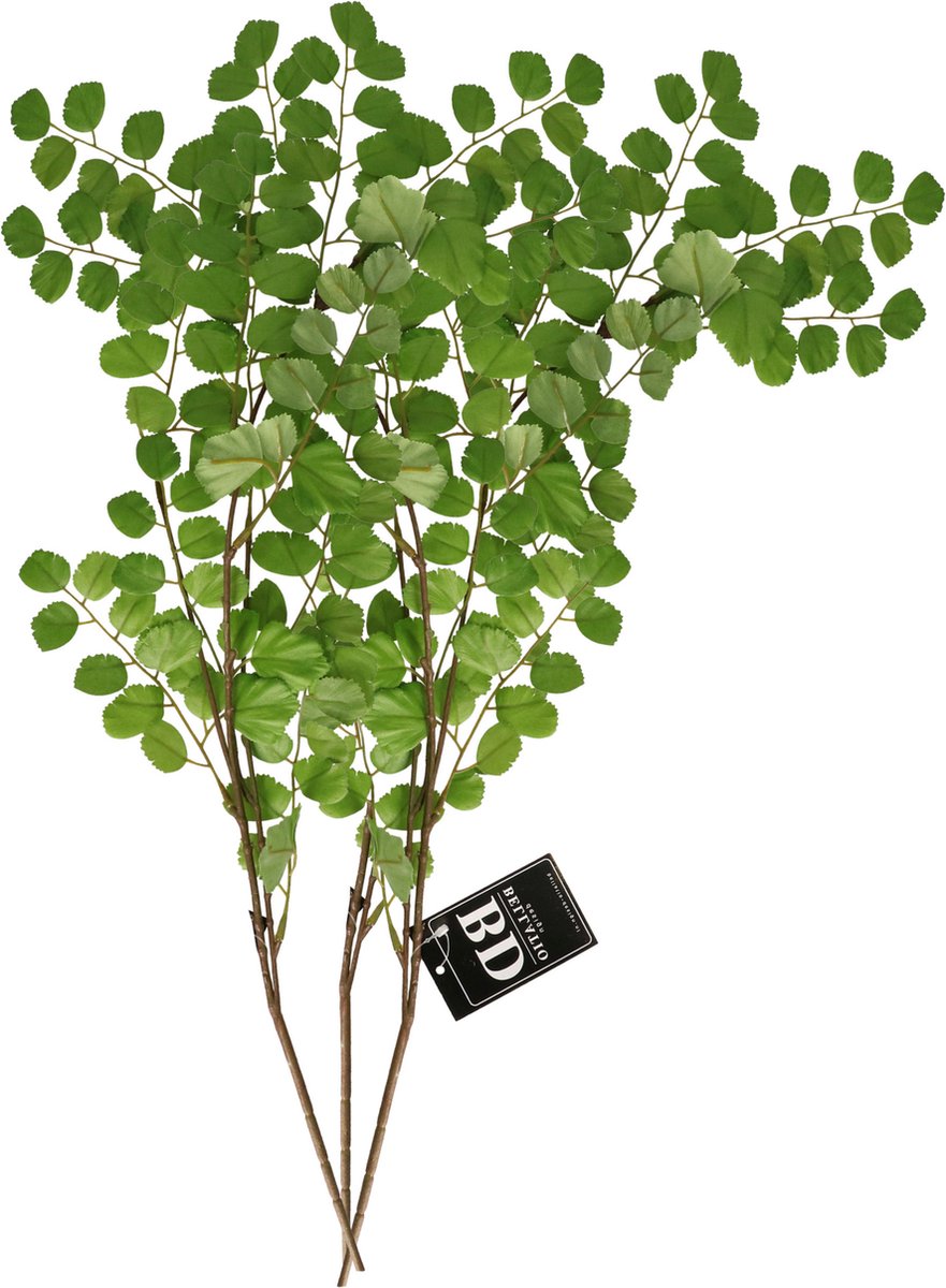 Bellatio Design Kunstbloem bladgroen tak Acacia - 3x - 90 cm - boeket opvulling - groen - kunst zijdebloemen
