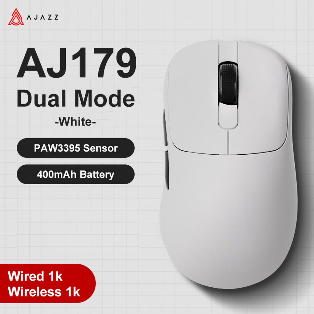 Ajazz AJ179 - 26000DPI PAW3395 Ultralicht Gaming Muis
