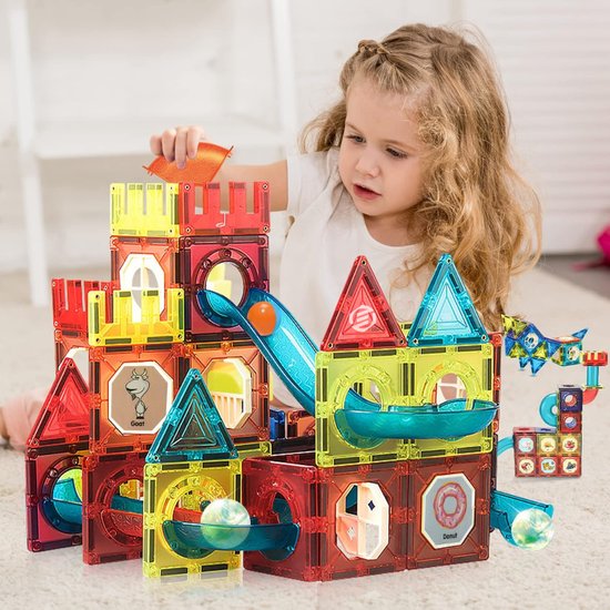 Equivera Magnetische Knikkerbaan - Magnetische Knikkerbaan - Magnetische Bouwstenen - Magnetisch Speelgoed - Educatief Speelgoed - Constructie Speelgoed - Montessori Speelgoed