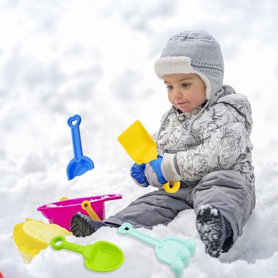 8PCS Kleurrijke Strand Schep voor Kinderen - Tuin Zand en Sneeuw Speelgoed met Handvat — afbeelding 5