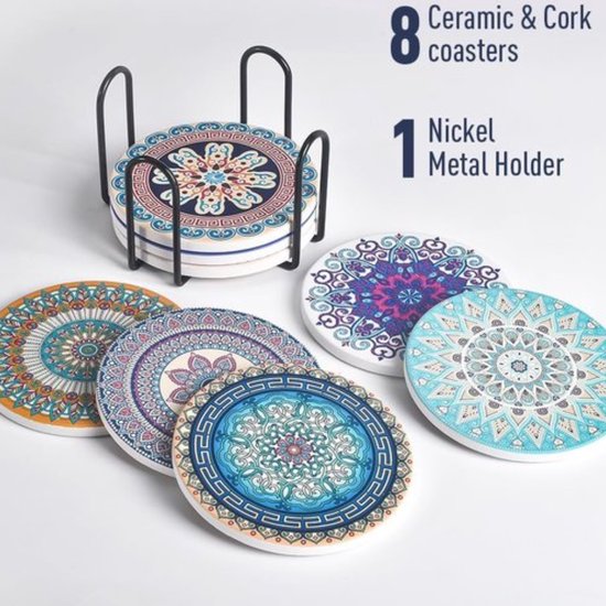 Valentijnsdag Gedrukt Keramische Coaster Drink Onderzetters Absorberende Keramische Steen Onderzetters Set 4 voor Bar Kantoor Koffie Home Decor Zeshoek