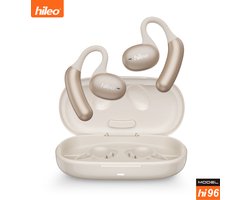 hileo hi96 - Draadloze Oordopjes met Oplaadcase – Beige - Sport - Open-Ear comfort - Bluetooth V5.4 oordopjes – Draadloze oortjes – Geschikt voor IOS/Android