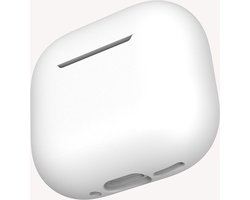 Hoesje in het Wit geschikt voor Apple AirPods 4 - TCH - Beschermhoes - Siliconen - Case - Soft case