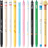 Ainy - Schattige Uitwisbare Pen set 11 stuks | Unieke unicorn design uitgumbare pennen voor etui of pennenzak | ideale teken balpennen cadeauset voor kinderen en volwassenen