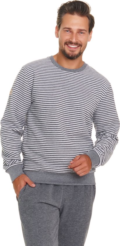 Pyjama chaud pour homme, manches longues, pantalon long, hiver, Noël, Grijs, assorti, PMB.5248 , XXL