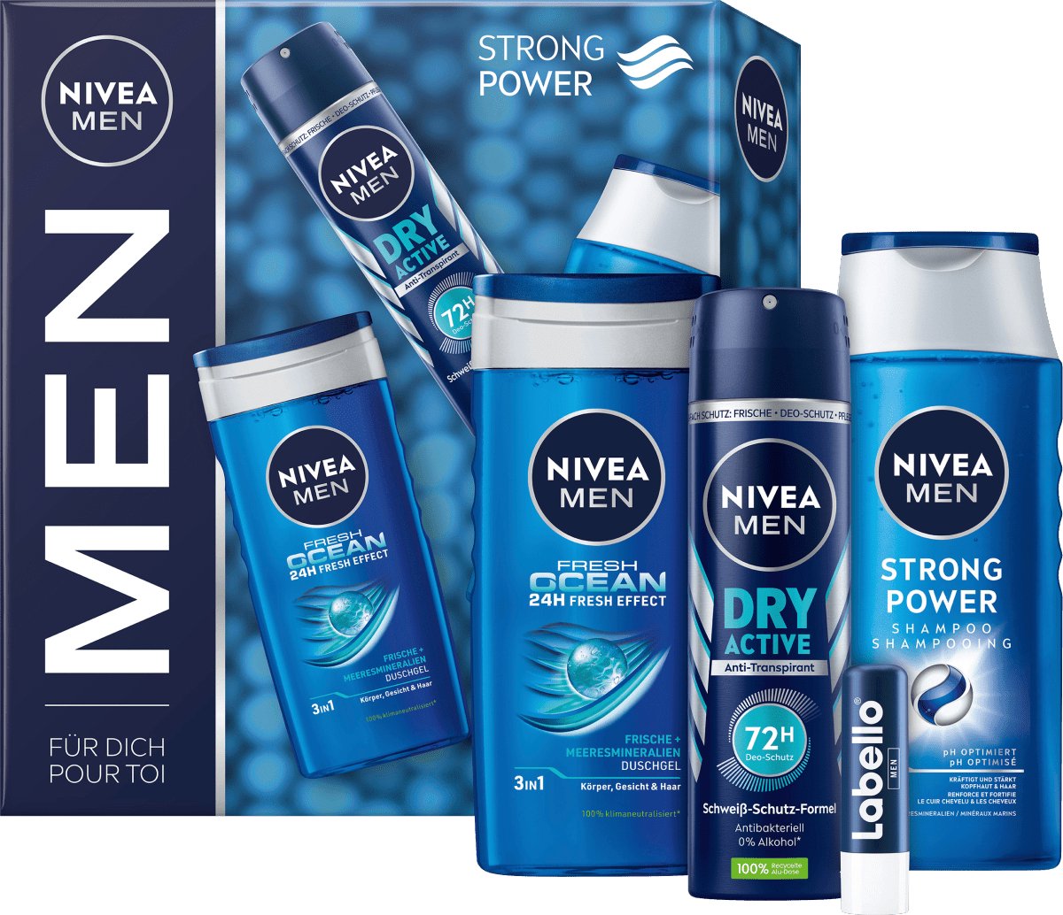 Nivea Strong Power Geschenkset - 4 stuks