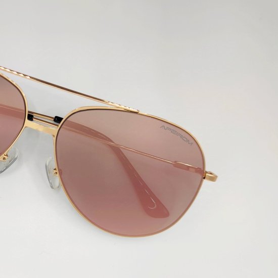 Wk Apeirom High End Nylon Polarized Zonnebril met metallic roze REVO Coating-Hoge kwaliteit met gouden Zinc alloy Frame-Nylon polarized UV400 lens met anti reflectie laag met sterk flexibel vederlicht montuur-100% verwering van UVA,UVB,UVC van Wk Apeirom — afbeelding 4