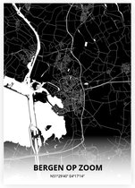 Bergen op Zoom plattegrond - A4 poster - Zwarte stijl