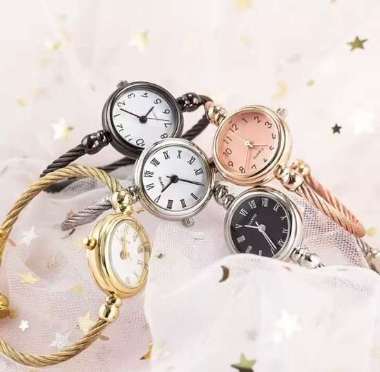 Montre de Luxe pour Femme - Comme Bracelet en Argent - Argent et Wit - Acier Inoxydable