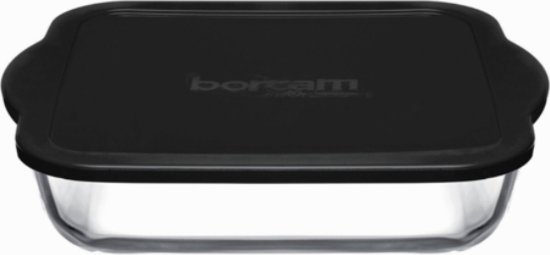 Pasabahce - Plat de cuisson carré Borcam grand, avec couvercle noir - 3200cc