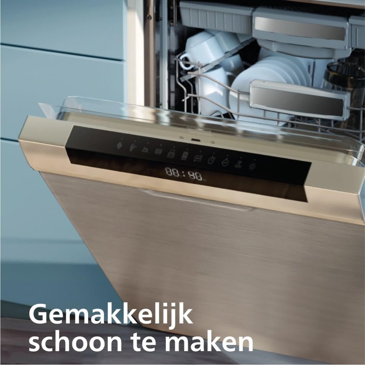 Afbeelding 3 van Airfryer met Twee Baklades - Gezond Snel en Veelzijdig Koken 9 Liter Inhoud Touchscreen 2 Lades NA350/00