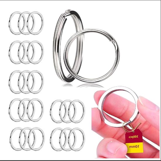 Aluminium sleutelhanger zilver 80 mm met ring