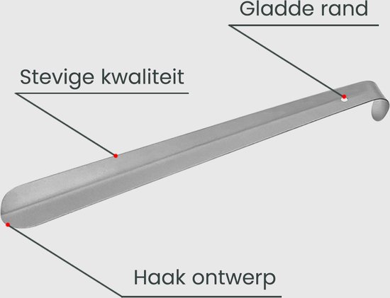 ZOMAKE Grote Metalen Schoenlepel, 23 Inch Schoenlepel Extra Lange Steel Met Leren Handvat,Luie Schoenen Helper Voor Mannen Vrouwen Ouderen,Geen Behoefte Om Te Bukken Om Schoenen Aan Te Trekken