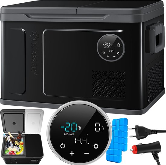 KESSER® Glacière à compresseur 2 en 1 Dual- Zone Glacière et congélateur, Congélateur électrique LED Touch Control 12/24 V 230 V, Refroidissement du koelkast jusqu'à -20 °C pour voiture, camion, camping