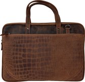 Werktas Dames - Laptoptas 15,6 inch - Cognac - Handtassen Dames - Echt Leer - Crossbody Tas - 15704CP - Arrigo