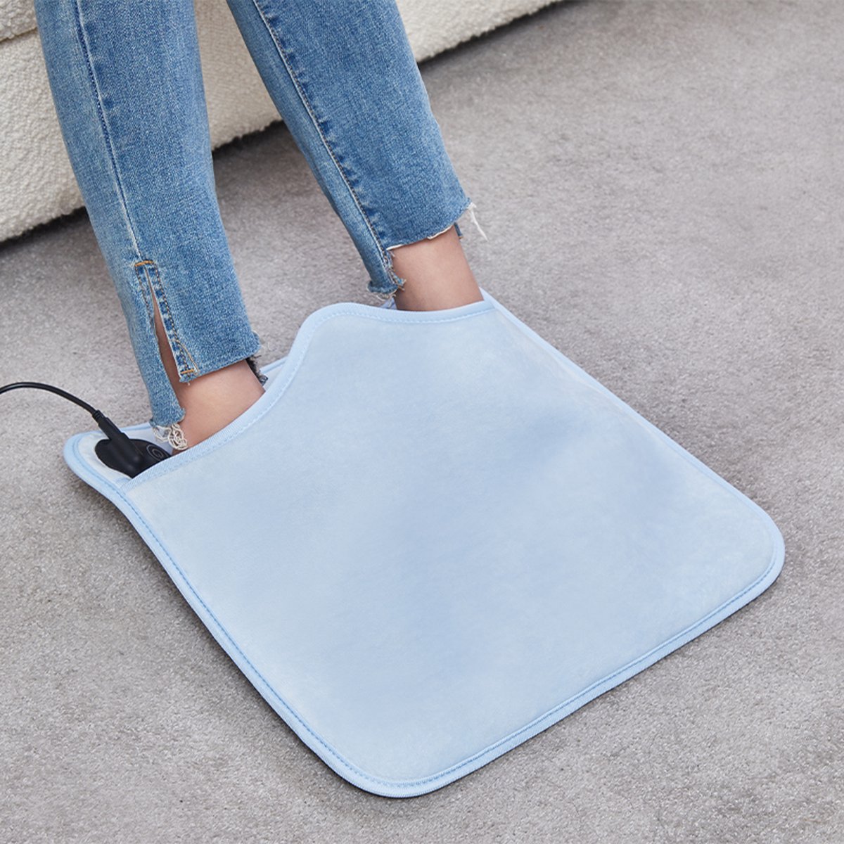 NOVARTA, Voetverwarmer elektrisch – verwarmingsmat – warmtemat – infrarood verwarming – Graphene voetwarmer – 40 x 40 cm – Zwart – 3 warmtestanden