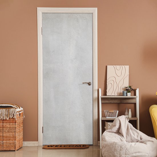 Deurposter 95x235 cm - Deursticker Beton - Grijs - Cement - Industrieel - Structuur - Meubelfolie zelfklevend - Deurfolie woonkamer - Interieurfolie fotobehang - Deur plakfolie - Deurstickers - Deurbehang sticker - Kamer decoratie